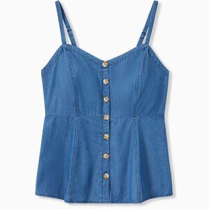 Torrid Blue Chambray Button Fit & Flare Cami